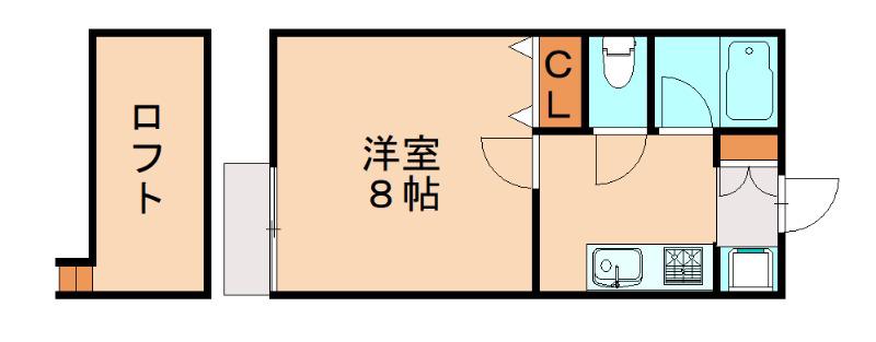 グリーンフィールド(1K/1階)の間取り写真
