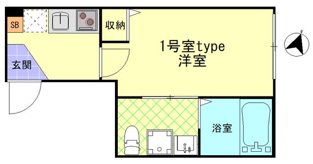 ピア横浜鴨居(1K/1階)の間取り写真