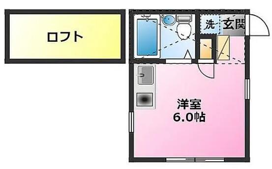 サンハイツ梶ヶ谷(ワンルーム/1階)の間取り写真