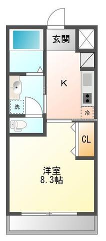 SERENO(1K/2階)の間取り写真