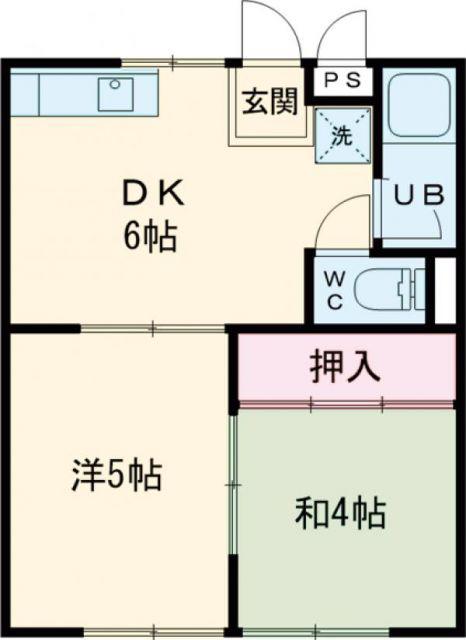 コーポ三鈴(2DK/1階)の間取り写真