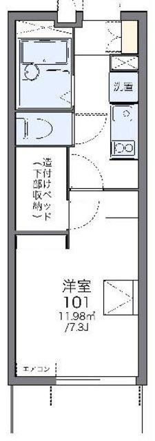 レオパレスブランドール H(1K/1階)の間取り写真