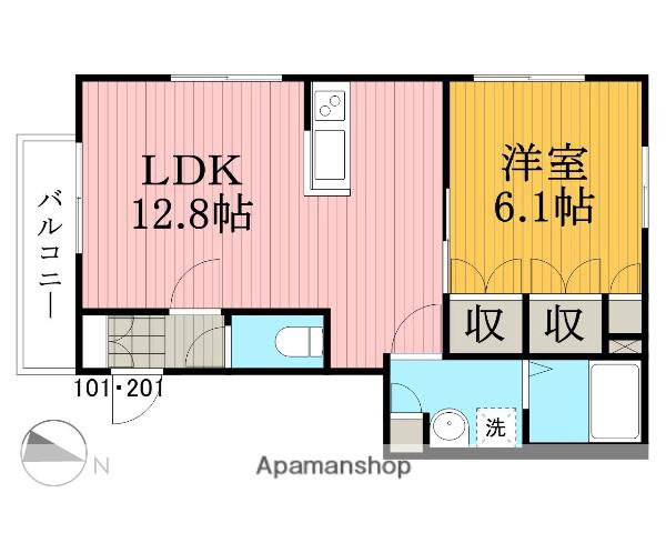 メゾン・ドゥ山口(1LDK/1階)の間取り写真