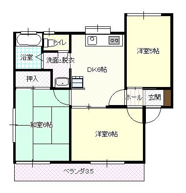 ヴィラサンクトン(3DK/2階)の間取り写真