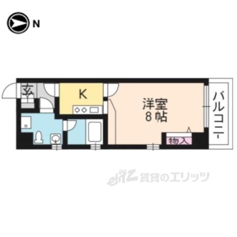 ブローニュ御所東(1K/5階)の間取り写真
