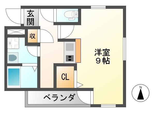 メイユール武庫之荘(1K/1階)の間取り写真