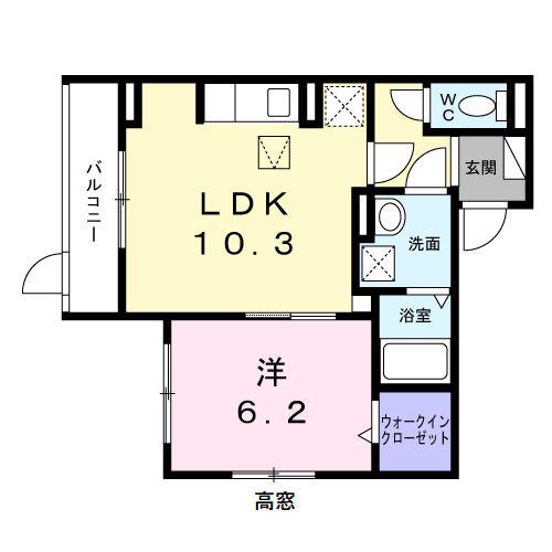 赤川4丁目(1LDK/1階)の間取り写真