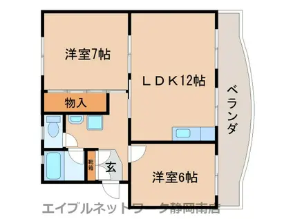 コーポ池田(2LDK/2階)の間取り写真