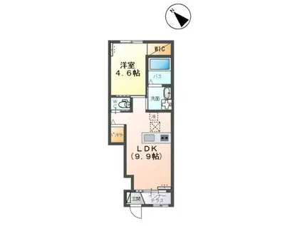 エクセルコート(1LDK/1階)の間取り写真