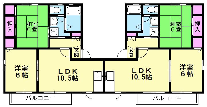 グリーンエミネンス(2LDK/1階)の間取り写真