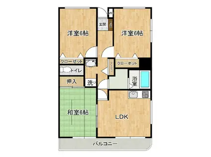 ルミナス並木(3LDK/1階)の間取り写真