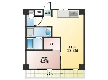 セオ・コート潤和(1LDK/4階)の間取り写真