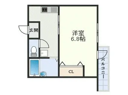 エステイト山城(1K/4階)の間取り写真