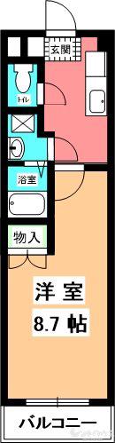 ベーラバン清水(1K/2階)の間取り写真