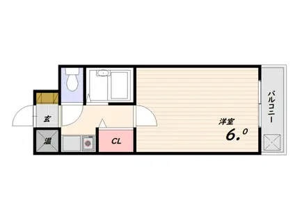 モダンアパートメント神戸新長田(1K/5階)の間取り写真