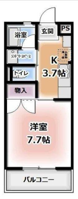 ピアホーム森(1K/3階)の間取り写真