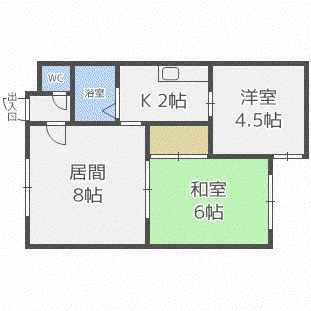 ラフォーレ元町II(2LDK/4階)の間取り写真
