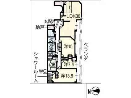 ベルシャンテビル(4SLDK/5階)の間取り写真