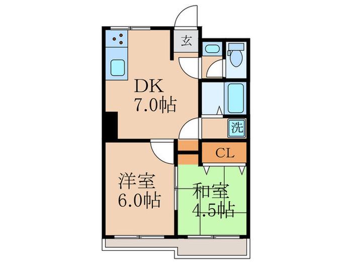 シャルマンコーポ(2DK/3階)の間取り写真