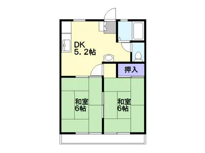 サンシティ向山(2DK/1階)の間取り写真