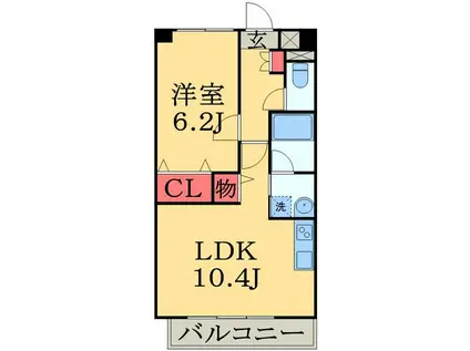 PLAZA YAMATONI(1LDK/1階)の間取り写真