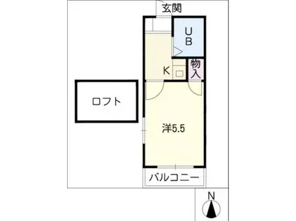 ル・シャトリエ(1K/2階)の間取り写真