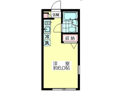 かまこもハイム(ワンルーム/1階)の間取り写真