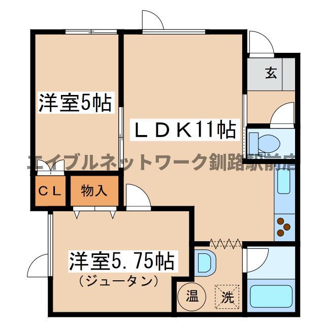 エコハウス幸(2LDK/1階)の間取り写真