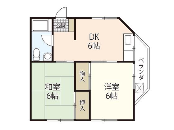 フェニックスビル(2DK/3階)の間取り写真