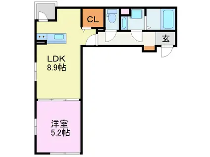FORZADKIII(1LDK/2階)の間取り写真