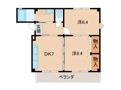 メゾンモーチ(2DK/3階)の間取り写真