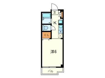 ヴァンテアン六甲(1K/3階)の間取り写真