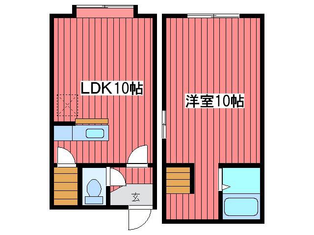 マクセル37/100(1LDK/1階)の間取り写真