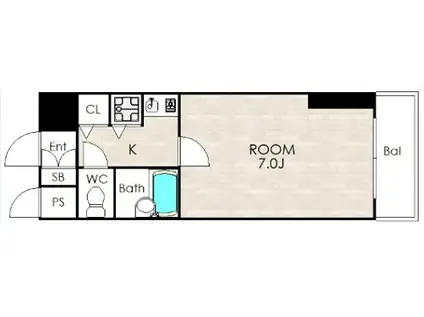 リーガル塚本VII(1K/6階)の間取り写真