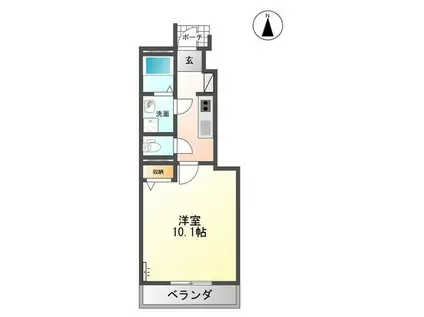 JR常磐線 泉駅(JR) 徒歩20分 2階建 築9年(1K/1階)の間取り写真