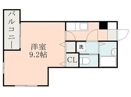 プレファランス平之町(1K/2階)の間取り写真