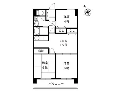 ポートアイランド坂戸(3LDK/1階)の間取り写真