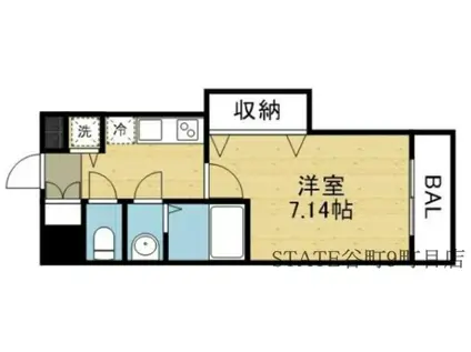 LUXE布施駅前(1K/4階)の間取り写真