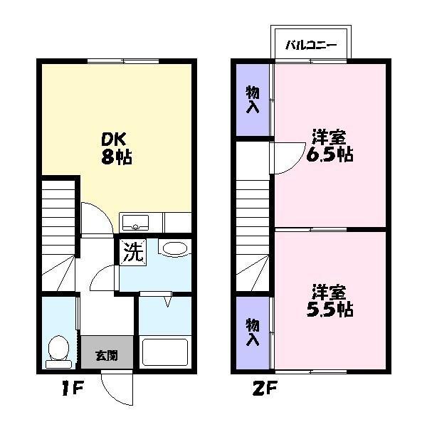アピネス(2LDK/1階)の間取り写真