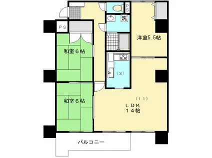 コートドエル恵庭(3LDK/7階)の間取り写真