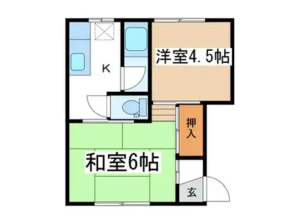 フォーブル吉江(2K/1階)の間取り写真