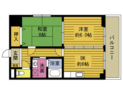 クレイン大手町(2DK/7階)の間取り写真