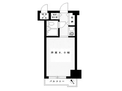 ライオンズプラザ山下公園(ワンルーム/4階)の間取り写真