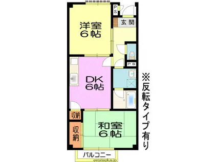 メゾンエクセル土田(2DK/1階)の間取り写真