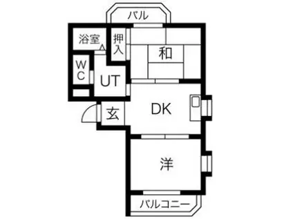 ムーンスターアサノ(2DK/1階)の間取り写真