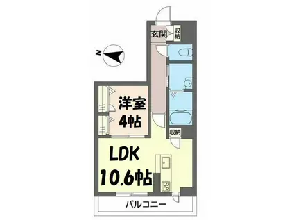 パルテノン(1LDK/3階)の間取り写真