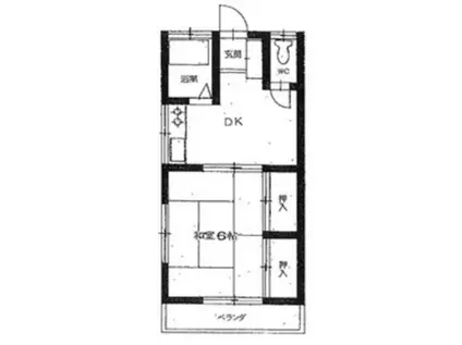 コーポ加藤(1DK/2階)の間取り写真