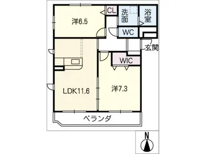 クィーンズ(2LDK/2階)の間取り写真