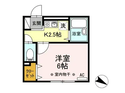 フレグランス(1K/2階)の間取り写真