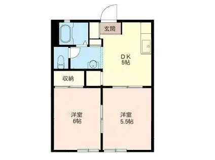 VIRGO(2DK/1階)の間取り写真